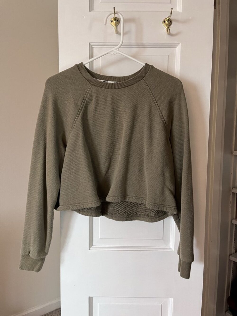 Madewell MWL Cropped Olive Sweatshirt